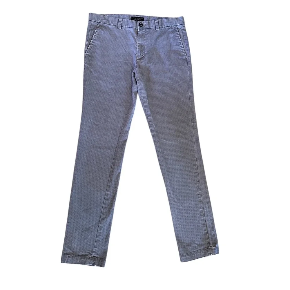 Banana Republic Fulton Skinny Chino Gray Geometric Micro Print Pants Mens 33x34